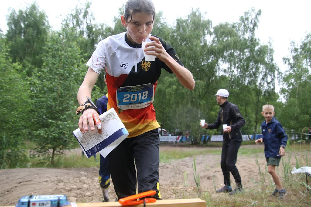 Katja Horst in Aktion beim Orientierungslauf in Stettin.