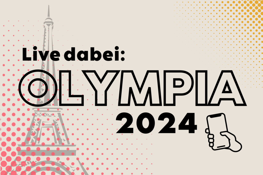 Bild mit Aufschrift zu Olympia in Paris 2024.